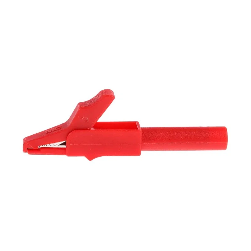 Staubli Black and Red Insulated Crocodile Clip Brass Contact 15A 11mm Jaw Opening 24.0157-22 24.0157-21