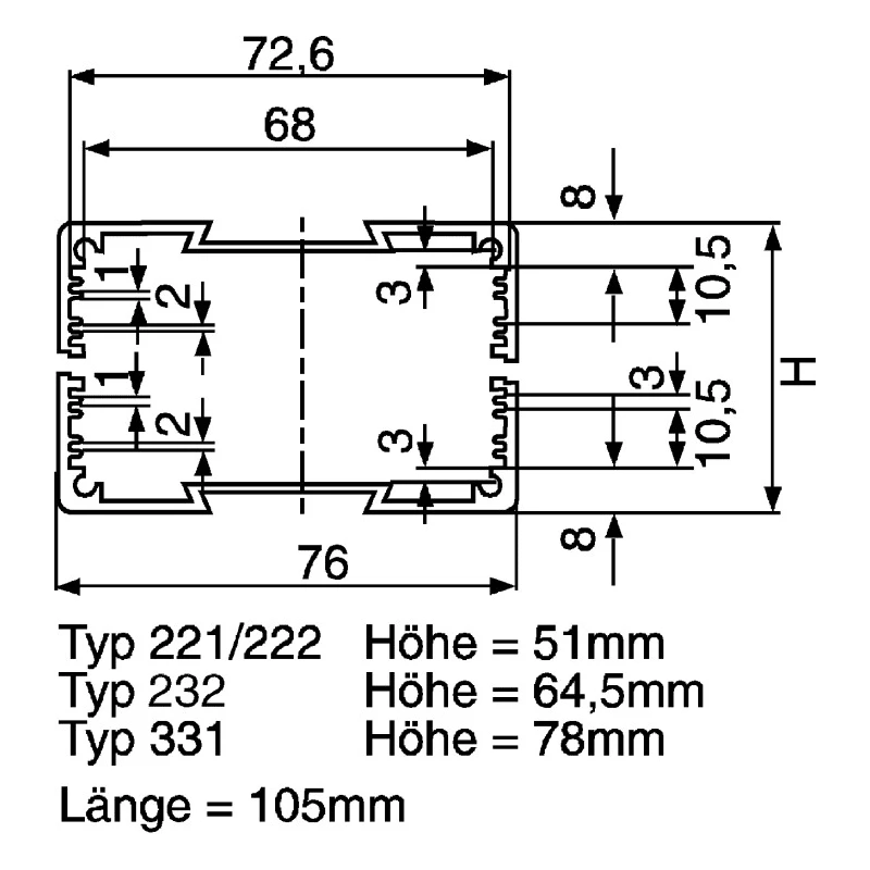 Rose Multitronic TS Series Die Cast Aluminium Enclosure IP40 Black Lid 66 mm x 66 mm x 105 mm 770462000