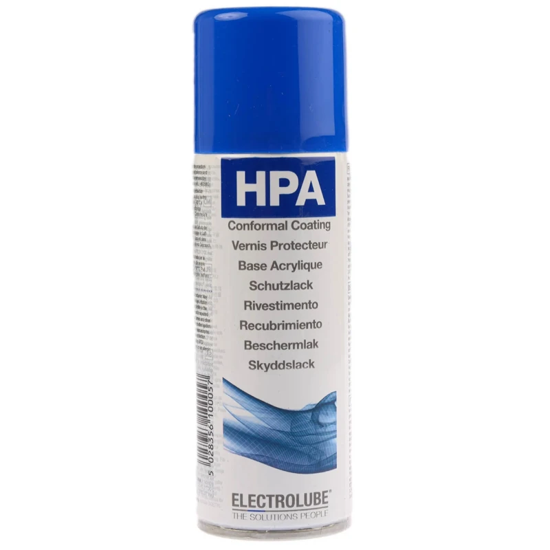 RS PRO Transparent Acrylic Resin Conformal Coating 200 ml Aerosol, Operating Temperature -55°C to 130°C HPA200H