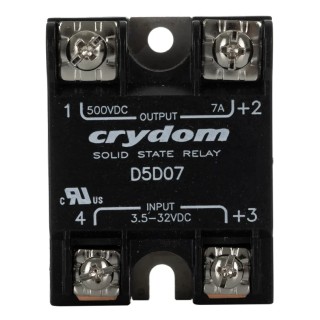 Crydom 1-DC Series Solid State Relay Panel Mount 7A Load 500V Load 32V Control D5D07