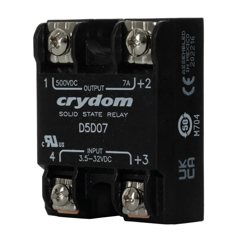 Crydom 1-DC Series Solid State Relay Panel Mount 7A Load 500V Load 32V Control D5D07