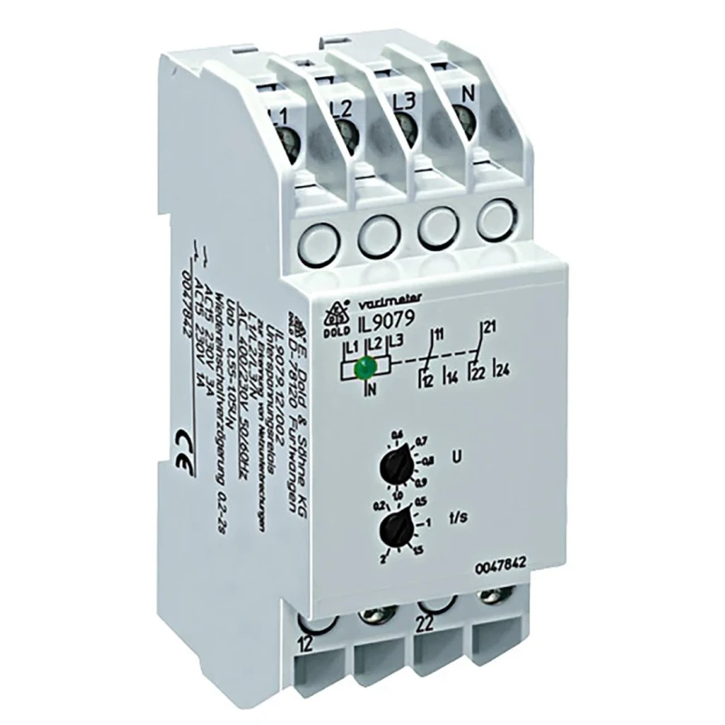 Dold 3 Phase Monitoring Relay DPDT DIN Rail Mount 230V/400V AC 0.55-1.05UN IL9079.12/002 3AC230/400V 0.55-1.05UN 0.2-2S