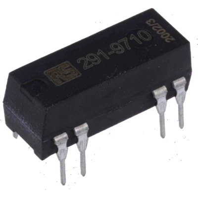 RS PRO PCB Reed Relay, 5V DC Coil, SPST Contact Configuration, 200V DC Max, 1A Max, 500Ω Coil Resistance 291-9710