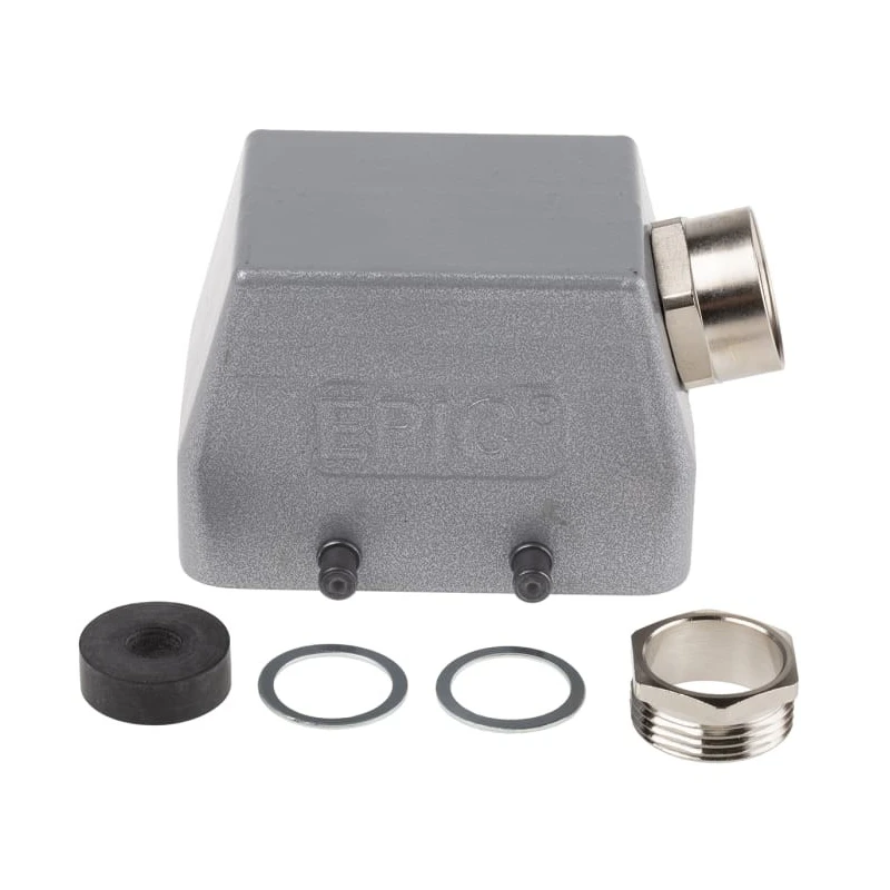 EPIC HB Range Heavy Duty Power Connector Hood 42+E Poles Aluminium Alloy IP65 PG16 Thread Size 2 Levers 10042000+12954400
