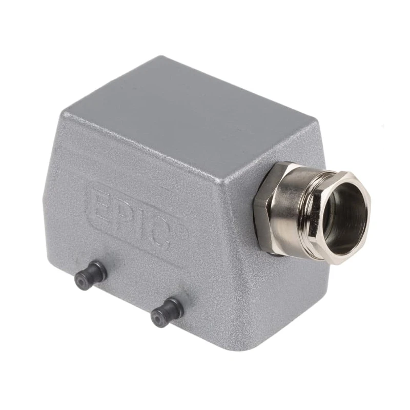 EPIC HB Range Heavy Duty Power Connector Hood 42+E Poles Aluminium Alloy IP65 PG16 Thread Size 2 Levers 10042000+12954400