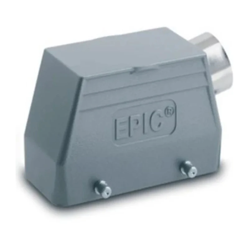 EPIC Heavy Duty Power Connector Hood 24+E Pole Format Aluminium Alloy IP65 PG21 Thread 2 Levers 10113000+12954500