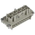 EPIC Heavy Duty Power Connector Module, 16A Current Rating, 600V, H-BE Series Female, 16 Contacts, Cable Mount 10195000