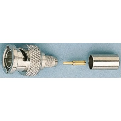 Telegartner 50 Ohm BNC Series Coaxial Connector Cable Male BNC, Straight Body Crimp J01000B0022