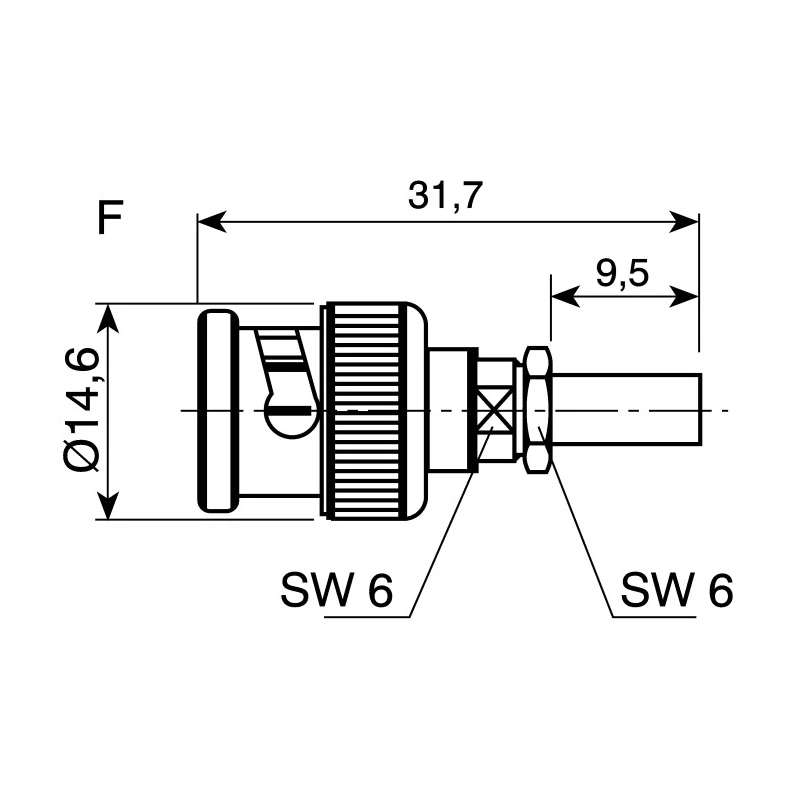 Telegartner 50 Ohm BNC Series Coaxial Connector Cable Male BNC, Straight Body Crimp J01000B0022