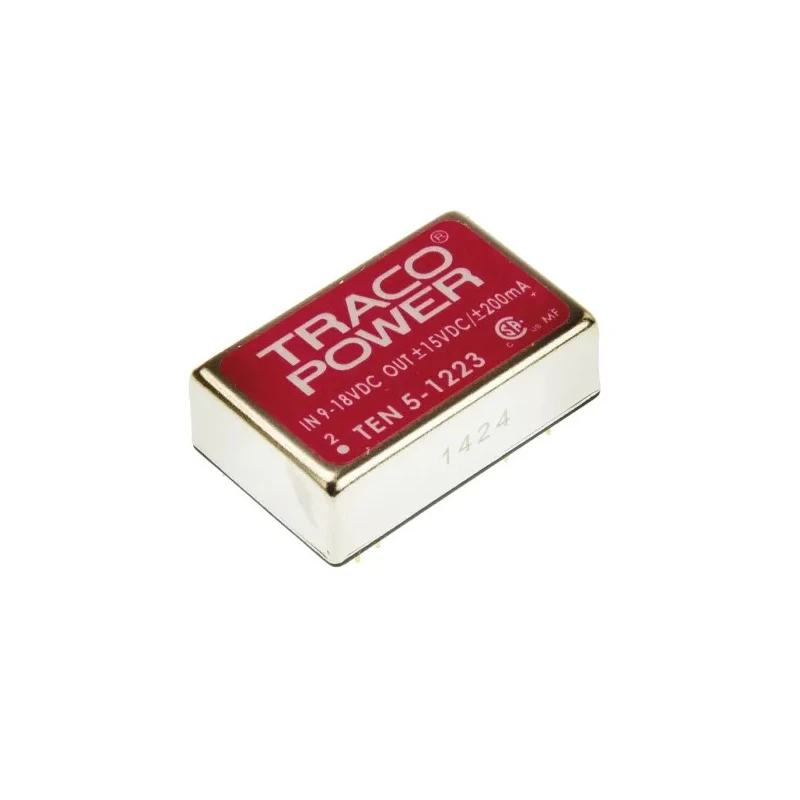 TRACOPOWER Regulated Isolated DC-DC Converter 15V dc Output 200 mA 6W Through Hole TEN 5-1223
