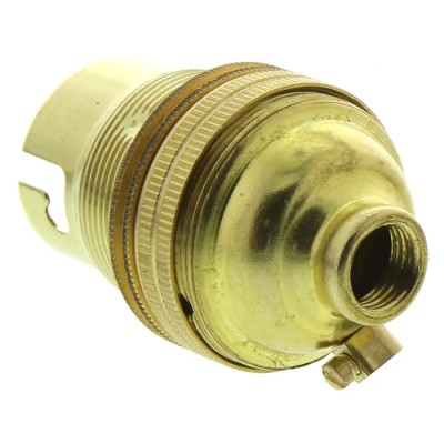 S Lilley & Son GLS Lamp Holder Screw Mount Brass Snap-Fit B22 Base 44.7mm x 32mm 1003E