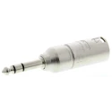 Neutrik Audio Straight AV Adapter Male XLR to 1/4 in Stereo Silver Zinc Housing NA3MP