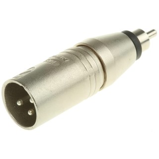 Neutrik AV Adapter Audio Male RCA Straight XLR Connector Zinc Housing Silver NA2MPMM