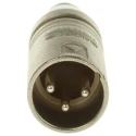 Neutrik AV Adapter Audio Male RCA Straight XLR Connector Zinc Housing Silver NA2MPMM