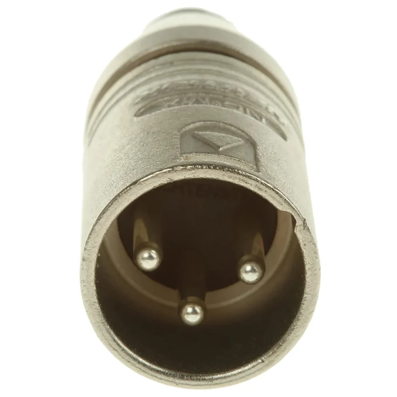 Neutrik AV Adapter Audio Male RCA Straight XLR Connector Zinc Housing Silver NA2MPMM