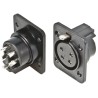 Amphenol Industrial Straight Panel Loudspeaker Connector 4 Way Female Black 20A Solder AP421