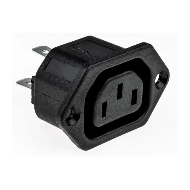 Bulgin C13 Straight Flange IEC Connector 250V 10A Male PX0675/63