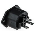 Bulgin C13 Straight Flange IEC Connector 250V 10A Male PX0675/63