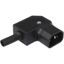 Bulgin C14 Right Angle Cable IEC Connector, 250V, 10A, Male, Screw Termination PX0686/SE