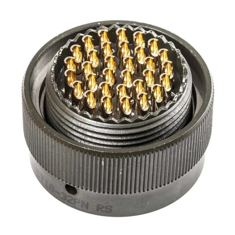 Amphenol Limited MIL Spec Circular Connector 32 Contacts Male Olive Drab Zinc Cobalt Shell Size 18 700V dc 62GB-56T18-32PN