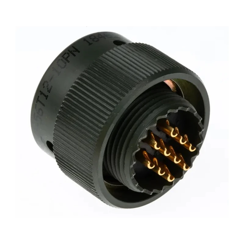 Amphenol Limited MIL Spec Circular Connector 10 Contacts Male Copper Tin Gold Plated Solder Termination 62GB-56T12-10PN