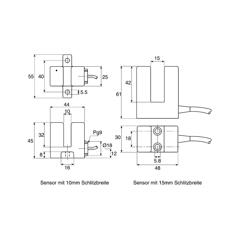 Pepperl + Fuchs Slot Inductive Proximity Sensor NPN 3V AC Max Detection 15 mm 253 V AC 30 V DC 500mA SJ15-WS