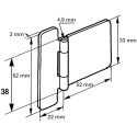 Pinet Steel Tee Hinge Nickel Plated Chrome Plated Brushed Zinc Plated Raw Gloss Black Zinc Plated 62mm x 74mm x 2mm 50-1-3308