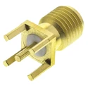 Radiall SMA Series 50 Ω Coaxial Connector PCB Female SMA, Straight Body Solder R125426000W