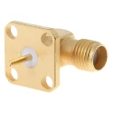 Radiall SMA Series Coaxial Connector Flange Female, 50 Ω, Right Angle Body Solder R125654000