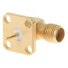 Radiall SMA Series Coaxial Connector Flange Female, 50 Ω, Right Angle Body Solder R125654000