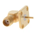 Radiall SMA Series Coaxial Connector Flange Female, 50 Ω, Right Angle Body Solder R125654000