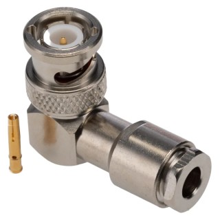Radiall BNC Series Coaxial Connector Cable Male BNC 50 Ω Right Angle Body Clamp R141156000