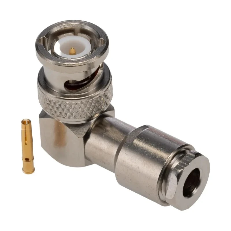 Radiall BNC Series Coaxial Connector Cable Male BNC 50 Ω Right Angle Body Clamp R141156000