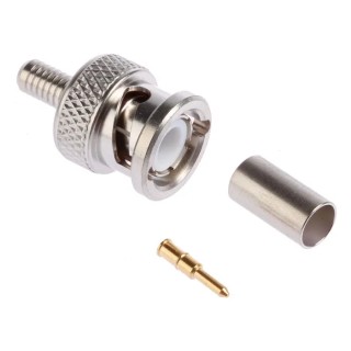 Radiall BNC Series Coaxial Connector Cable Male BNC, 50 Ω Impedance, Straight Body Crimp R141082000W