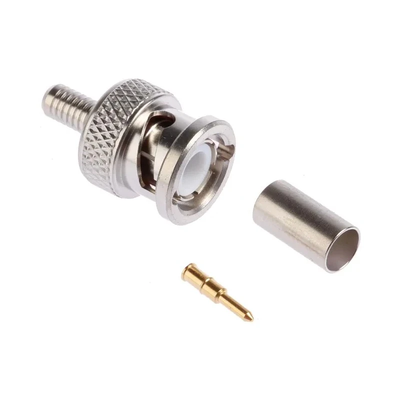 Radiall BNC Series Coaxial Connector Cable Male BNC, 50 Ω Impedance, Straight Body Crimp R141082000W