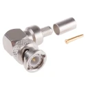 Radiall BNC Series Coaxial Connector Cable Male BNC, 75 Ω, Right Angle Body Crimp R142184000W