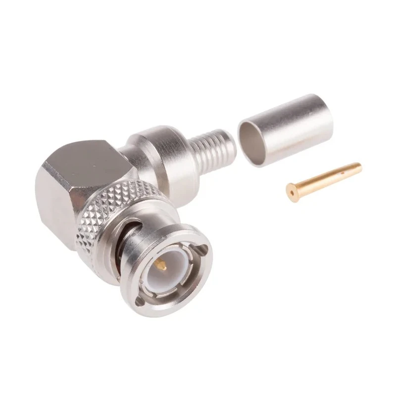 Radiall BNC Series Coaxial Connector Cable Male BNC, 75 Ω, Right Angle Body Crimp R142184000W