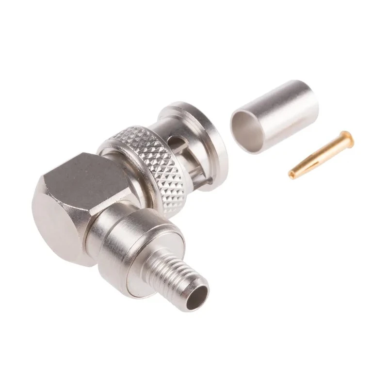 Radiall BNC Series Coaxial Connector Cable Male BNC, 75 Ω, Right Angle Body Crimp R142184000W