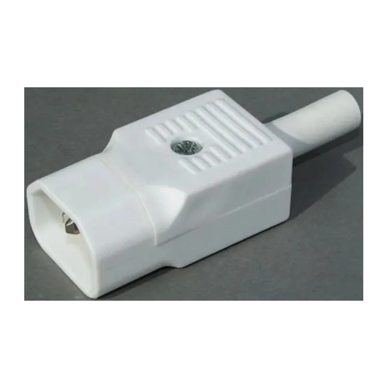 Bulgin C14 Straight Cable IEC Connector 250V 10A Male Rewireable Screw Termination PX0686/WH