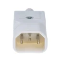 Bulgin C14 Straight Cable IEC Connector 250V 10A Male Rewireable Screw Termination PX0686/WH
