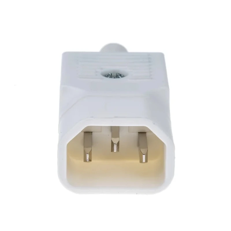 Bulgin C14 Straight Cable IEC Connector 250V 10A Male Rewireable Screw Termination PX0686/WH