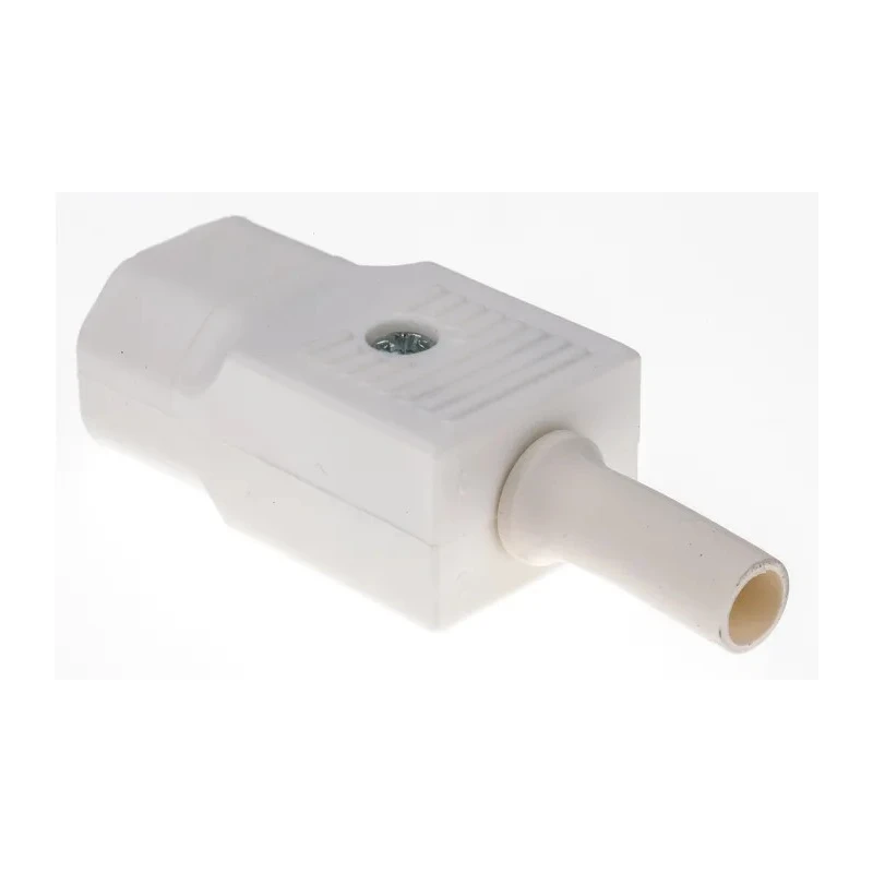 Bulgin C14 Straight Cable IEC Connector 250V 10A Male Rewireable Screw Termination PX0686/WH
