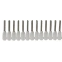 Weidmüller Insulated Crimp Bootlace Ferrule, Polypropylene, White, 8 mm Pin Length, 1 mm Pin Diameter, 0.5 mm² 9021930000