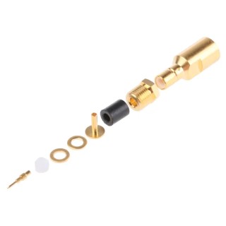 Radiall SMB Series Coaxial Connector Cable Female, 50 Ω, Clamp Termination, Straight Body, Gold Plated R114203000