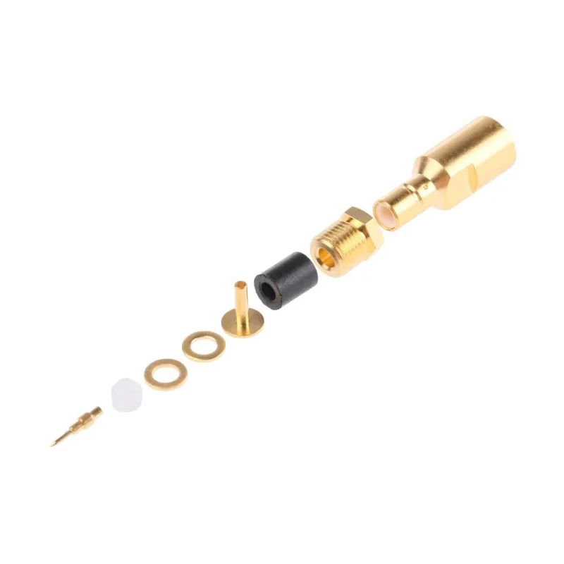 Radiall SMB Series Coaxial Connector Cable Female, 50 Ω, Clamp Termination, Straight Body, Gold Plated R114203000