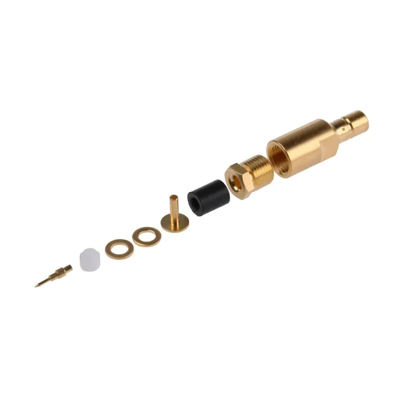 Radiall SMB Series Coaxial Connector Cable Female, 50 Ω, Clamp Termination, Straight Body, Gold Plated R114203000