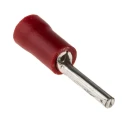 RS PRO Insulated Tin Crimp Pin Connector 22 AWG to 16 AWG, 1.9 mm Pin Diameter, 12 mm Pin Length, Red 452-631