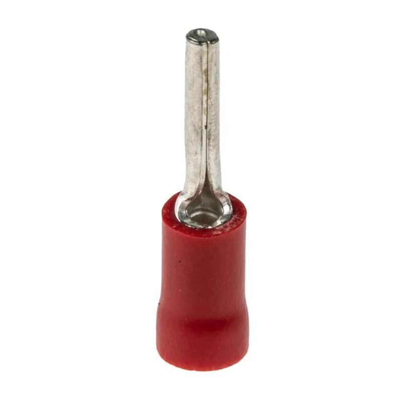 RS PRO Insulated Tin Crimp Pin Connector 22 AWG to 16 AWG, 1.9 mm Pin Diameter, 12 mm Pin Length, Red 452-631