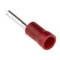 RS PRO Insulated Tin Crimp Pin Connector 22 AWG to 16 AWG, 1.9 mm Pin Diameter, 12 mm Pin Length, Red 452-631
