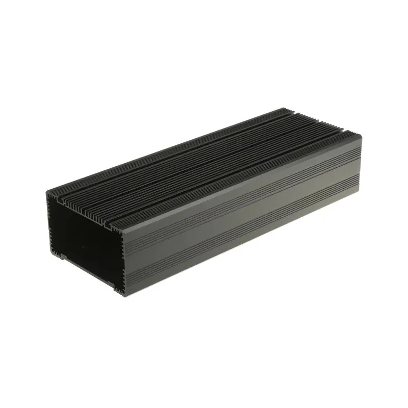 RS PRO Black Anodised Aluminium Heat Sink Case 60.5 mm Height, 285 mm Length, 105 mm Width 297-1336